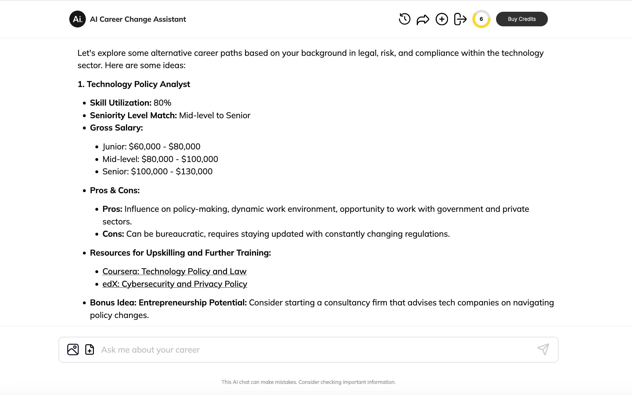 AI Assistant default view